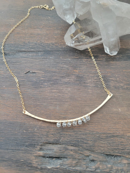 Quartz Curved Bar Necklace