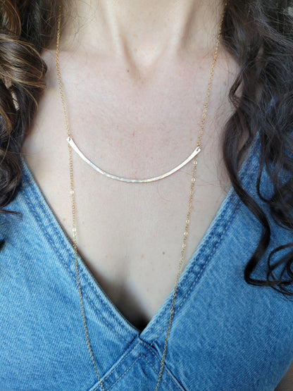 Long Curved Bar Necklace