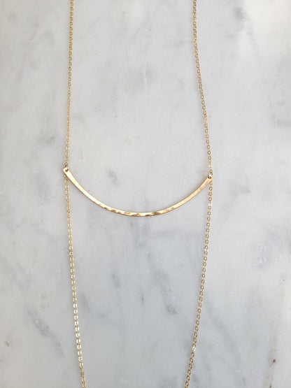 Long Curved Bar Necklace