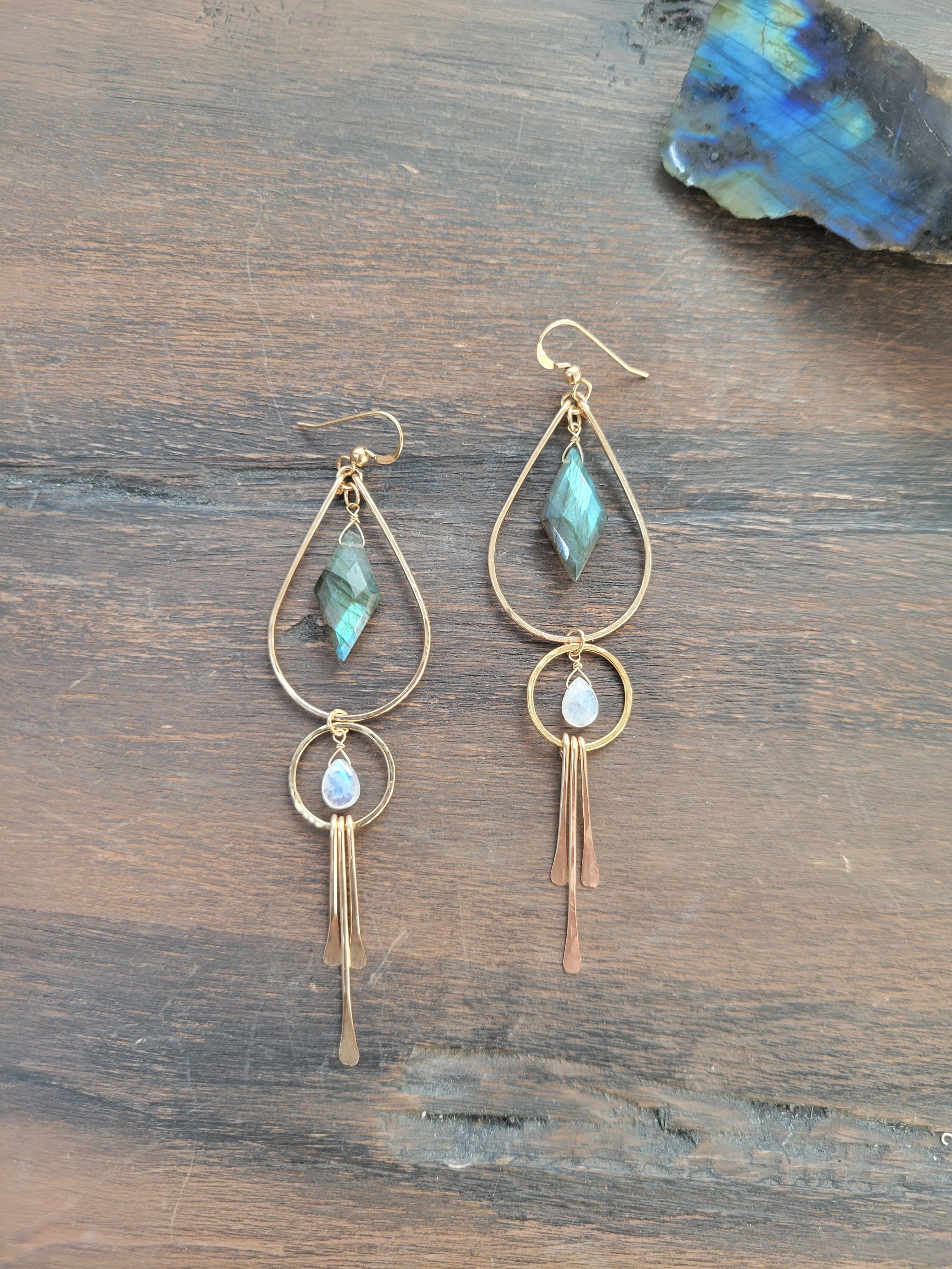 Labradorite Aqua Chalcedony Chandelier Earrings,14K Gold Filled Fringe popular Earrings, Statement Earrings, Natural Gemstone