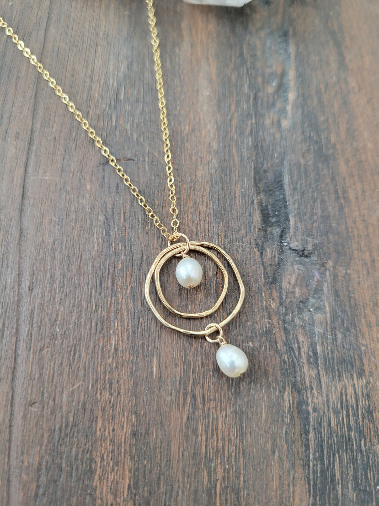 Double Circle Pearl Necklace