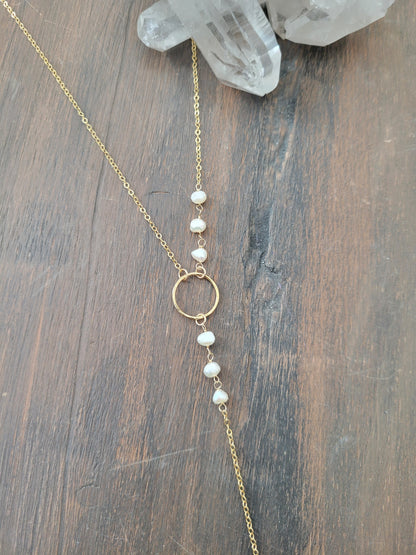 Pearl Drop Y Necklace