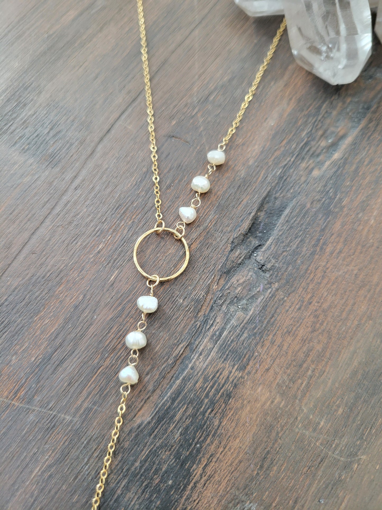 Pearl Drop Y Necklace