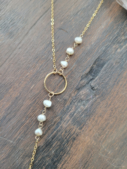 Pearl Drop Y Necklace