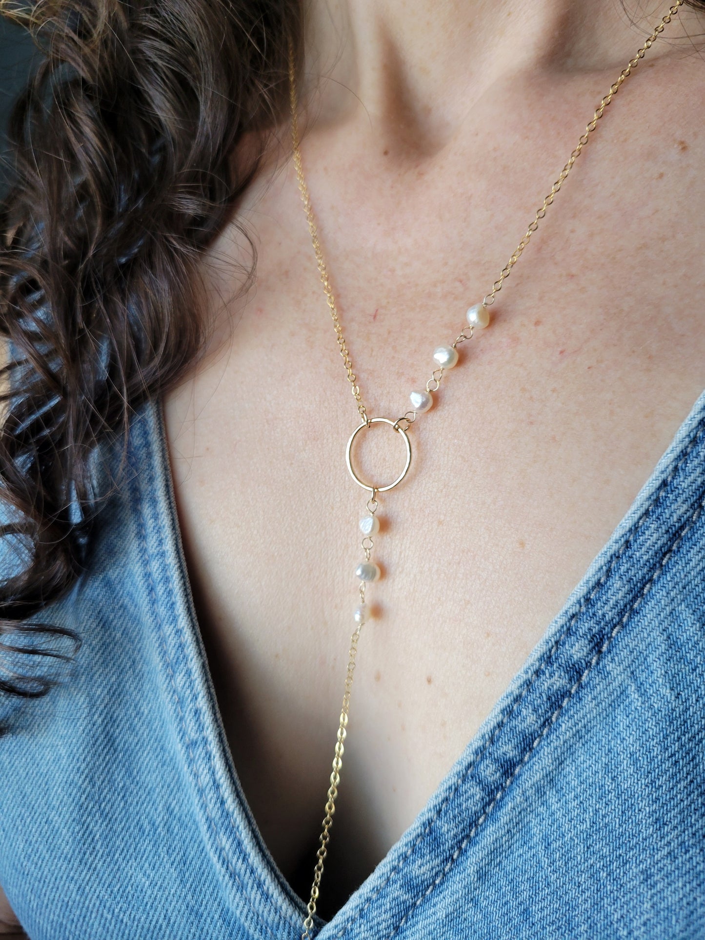 Pearl Drop Y Necklace