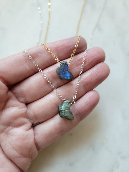 Labradorite Butterfly Necklace