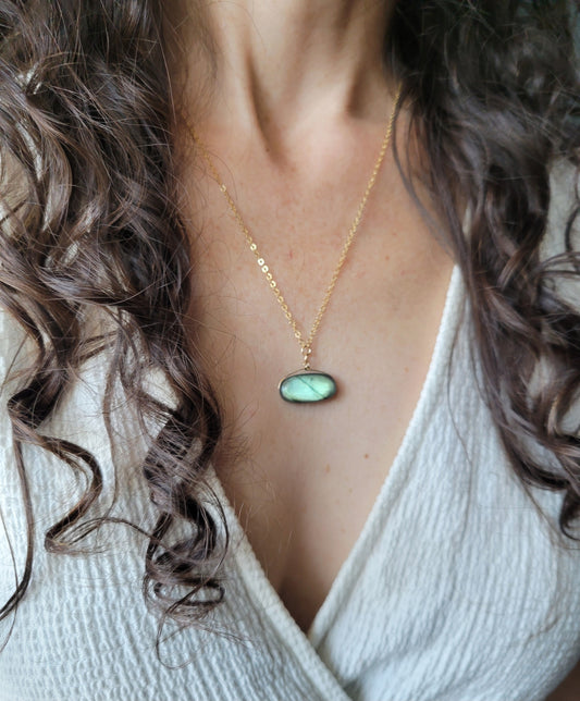 Labradorite Bar Necklace