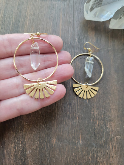 Rays of Sunshine Quartz Earrings