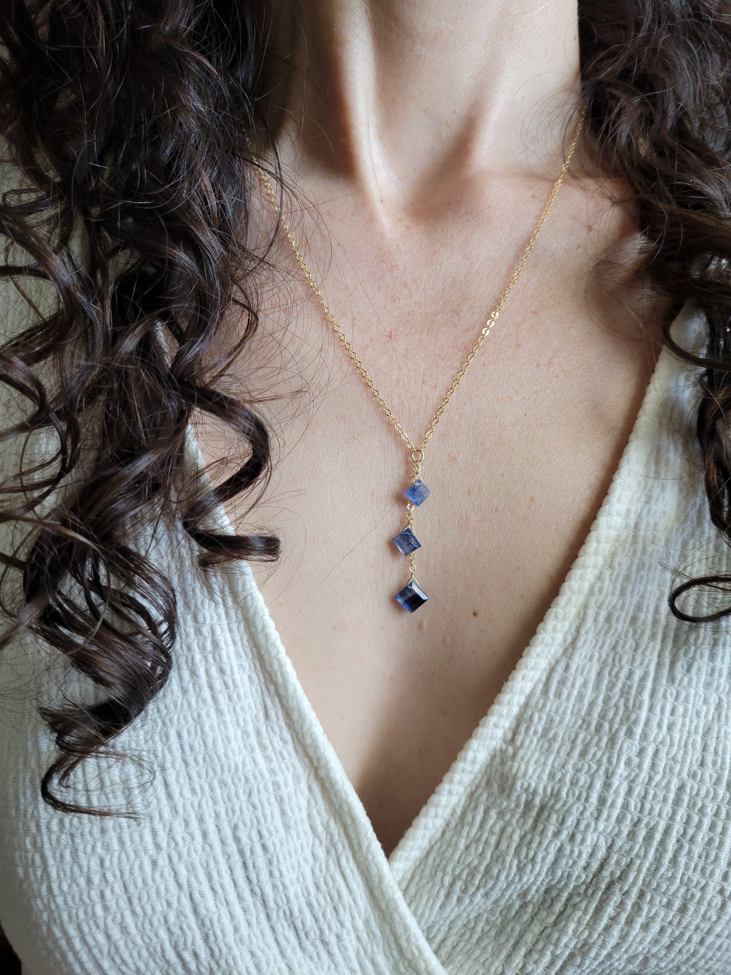 Blue Kyanite Y Necklace