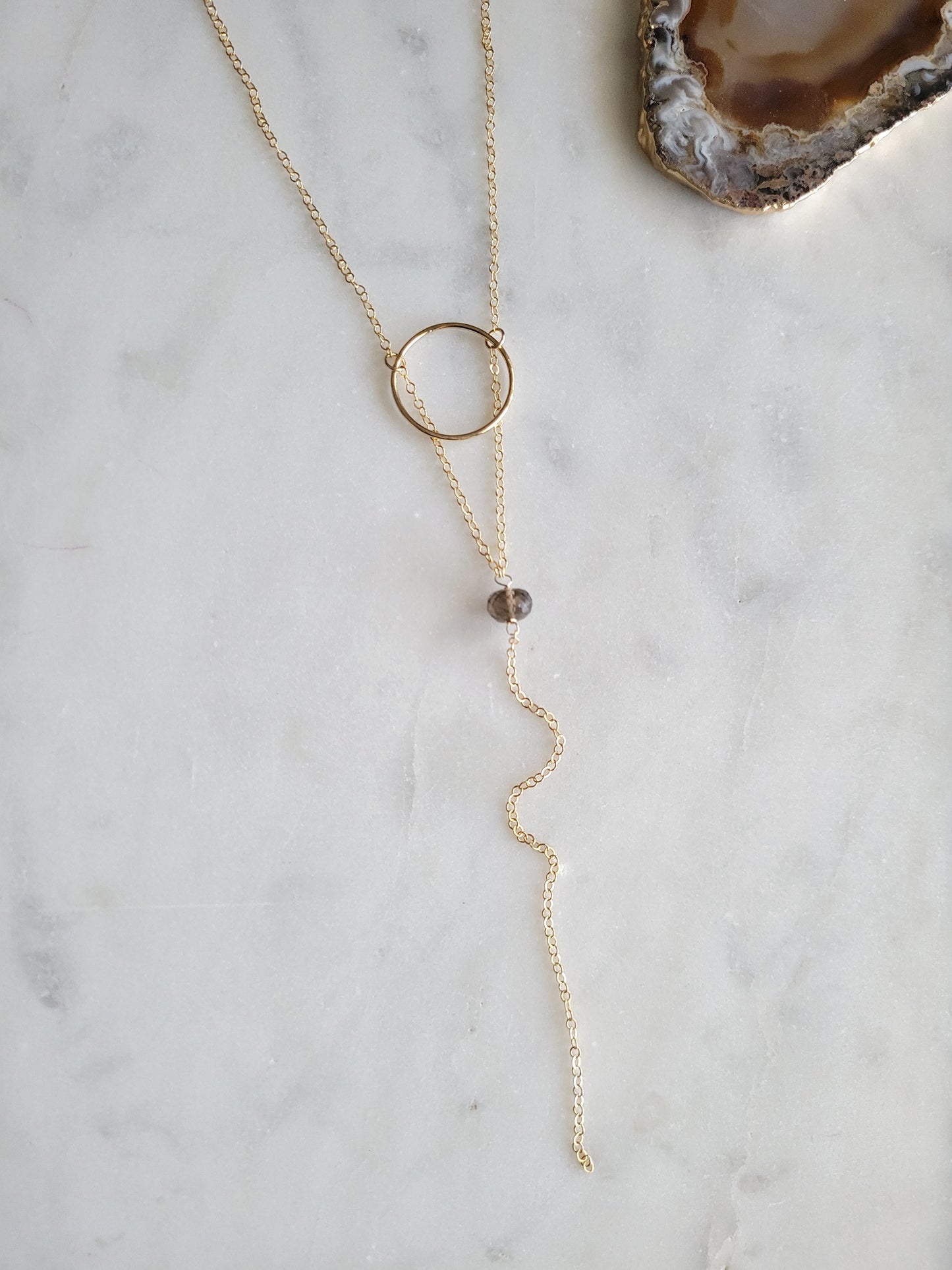 Smoky Quartz Y Necklace