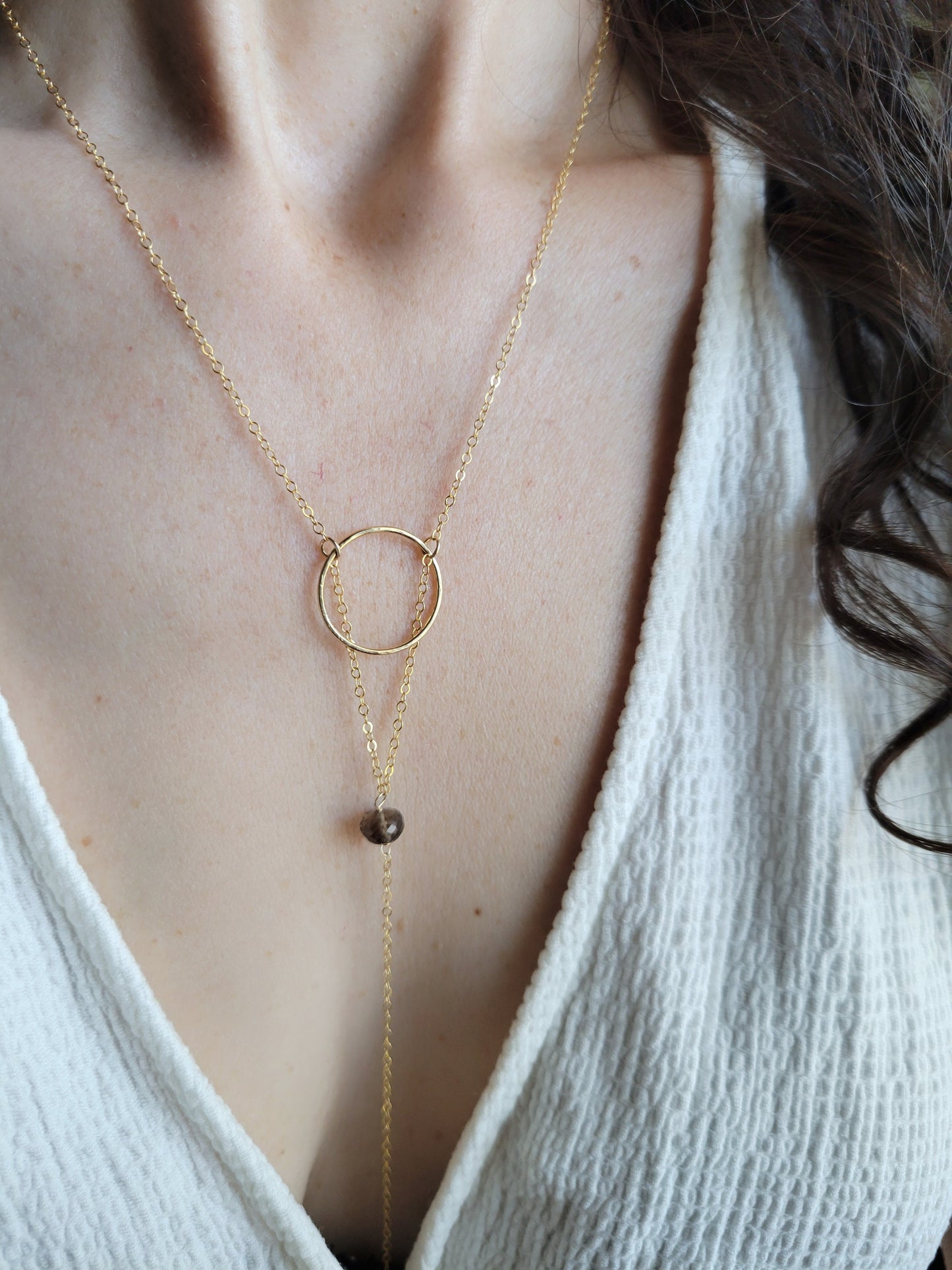 Smoky Quartz Y Necklace