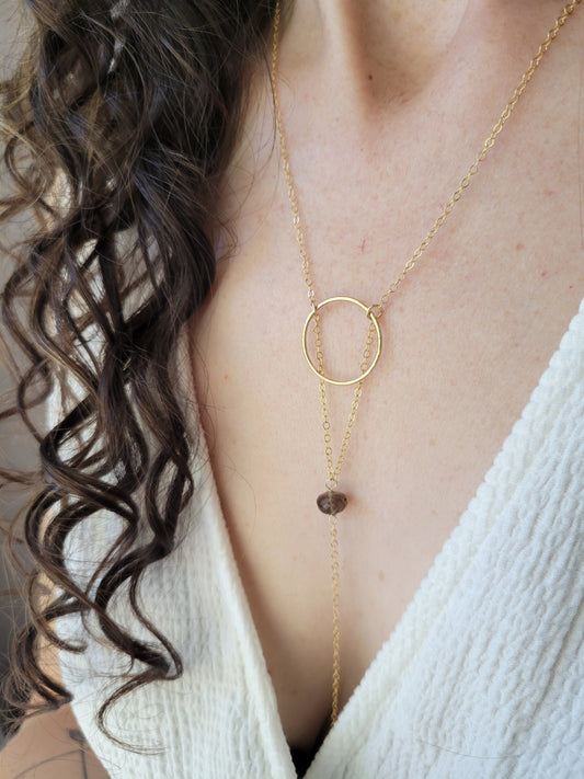 Smoky Quartz Y Necklace