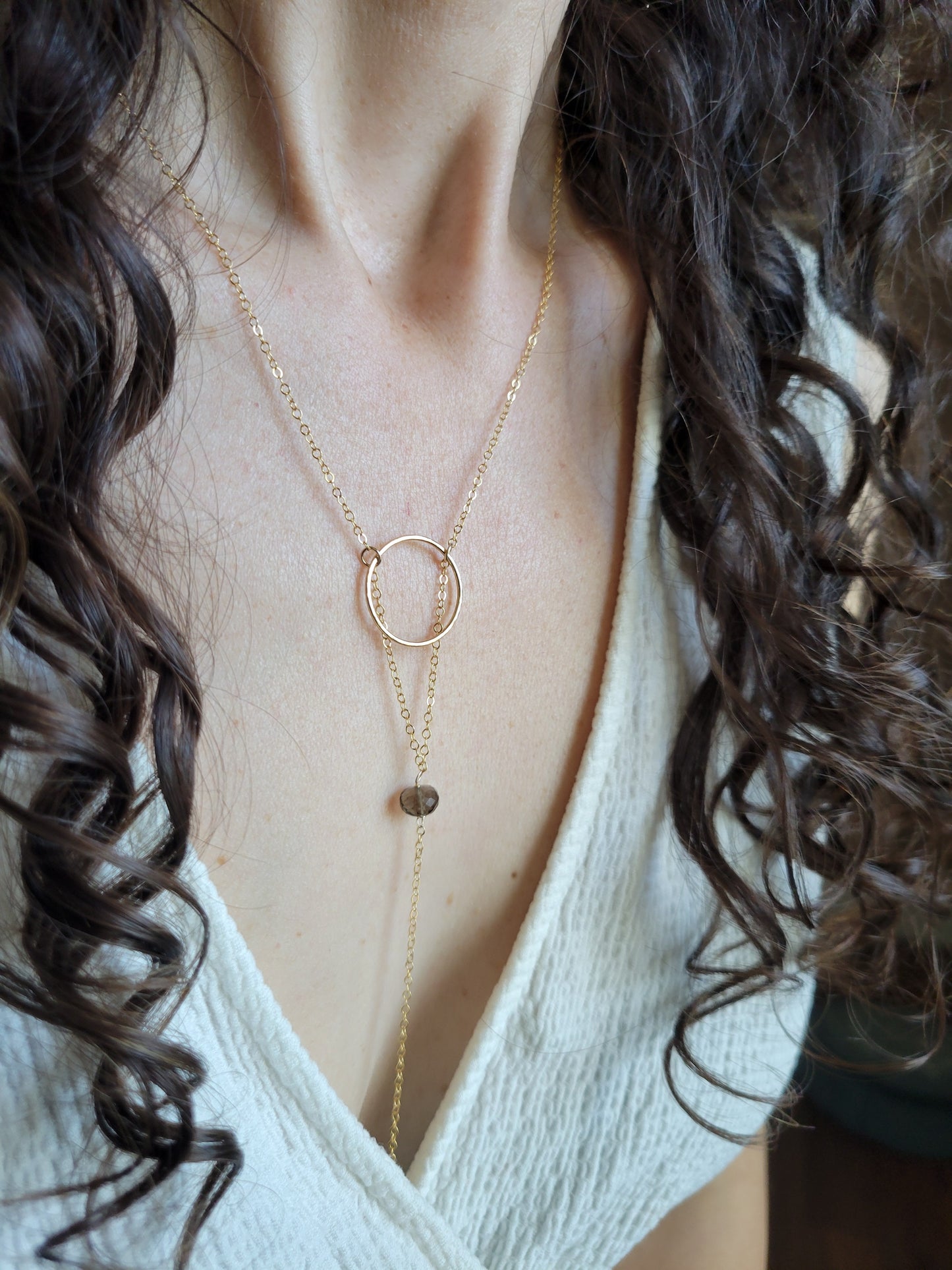 Smoky Quartz Y Necklace