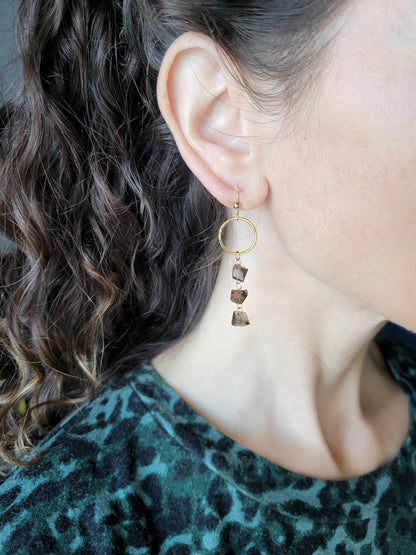 Smoky Quartz Dangle Earrings