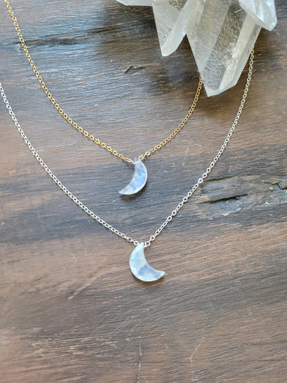 Crescent Moon Moonstone Necklace