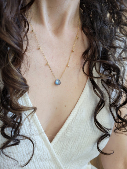 Dainty Labradorite Gemstone Necklace