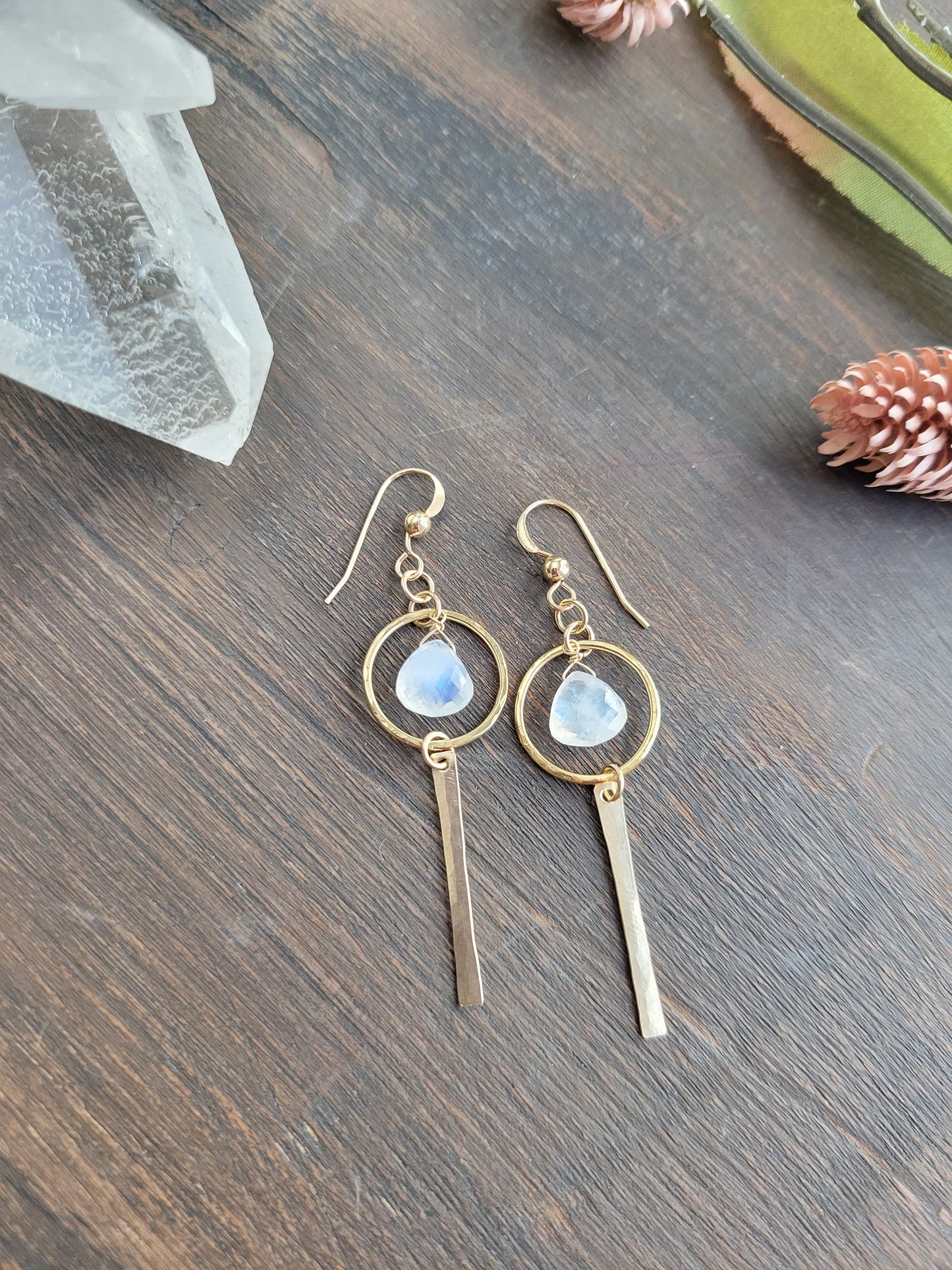 Nova Earrings in Moonstone