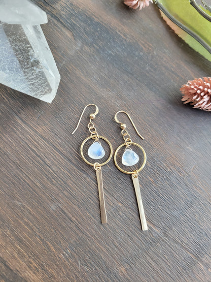 Nova Earrings in Moonstone