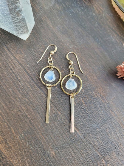 Nova Earrings in Moonstone