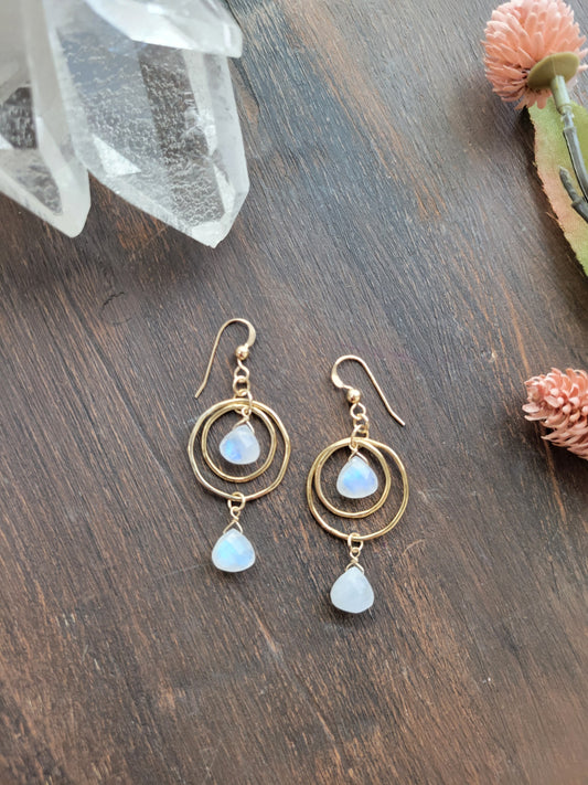 Full Moon-Stone Earrings