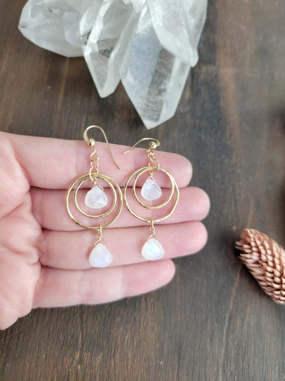 Full Moon-Stone Earrings
