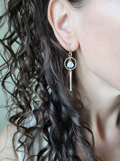 Nova Earrings in Moonstone