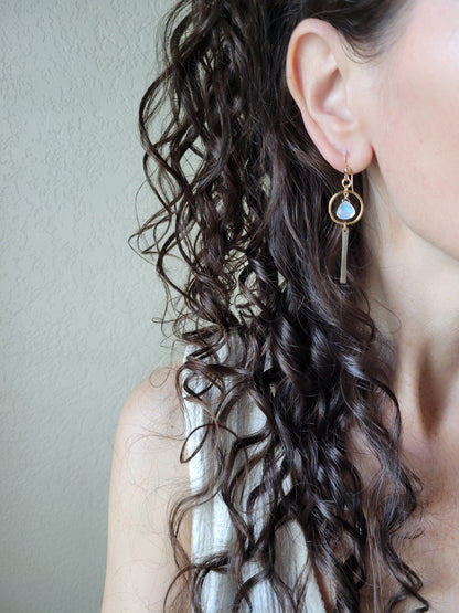 Nova Earrings in Moonstone
