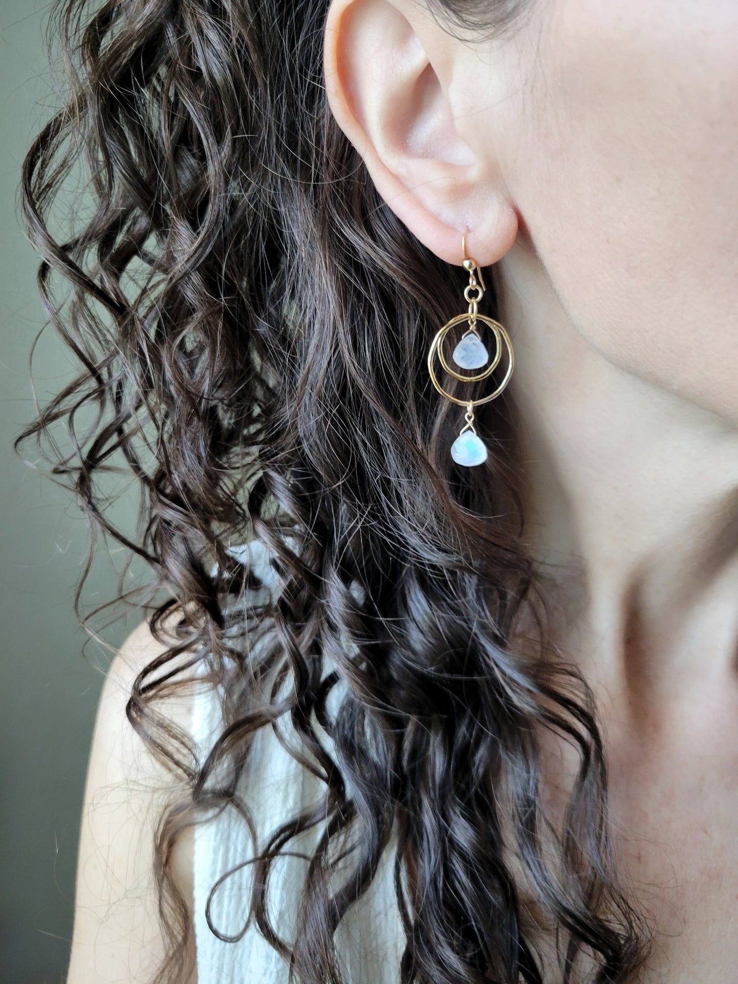Full Moon-Stone Earrings