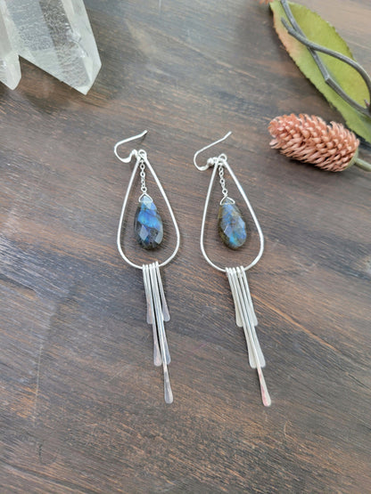 Labradorite Fringe Earrings