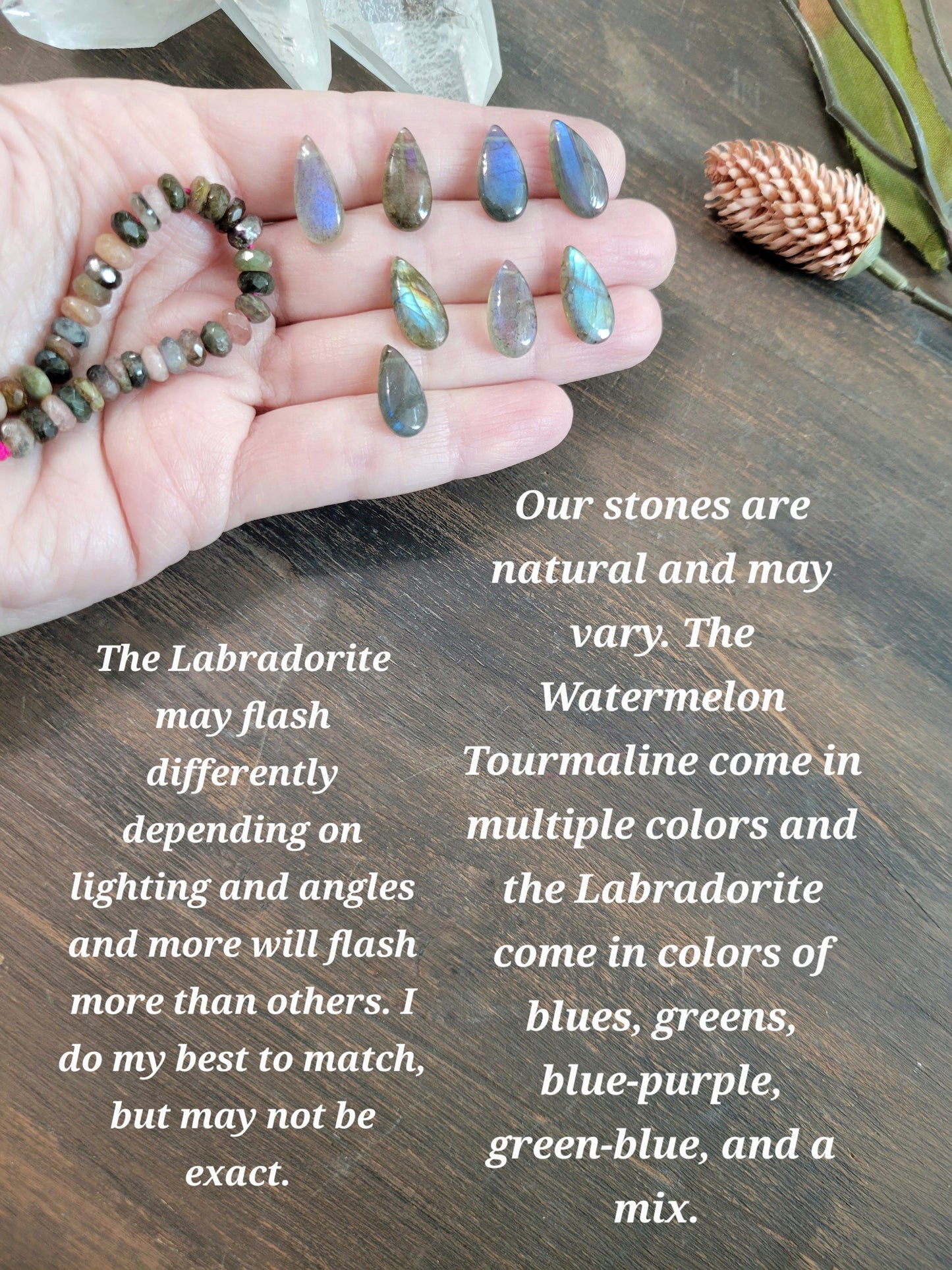 Watermelon Tourmaline and Labradorite Dangle Earrings