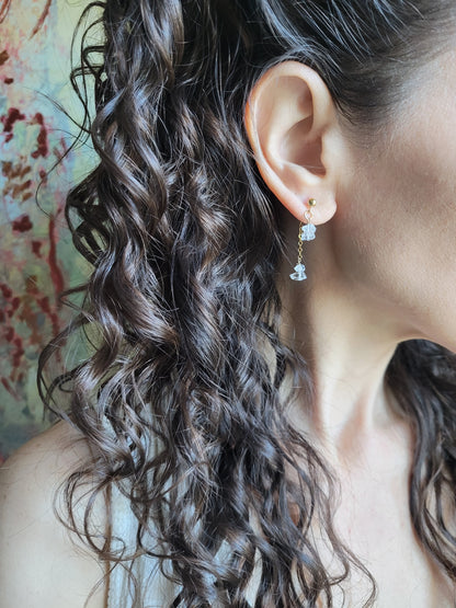 Herkimer Diamond Dangle Stud Earrings