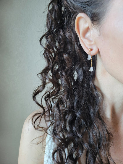 Herkimer Diamond Dangle Stud Earrings