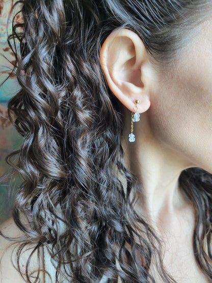 Herkimer Diamond Dangle Stud Earrings