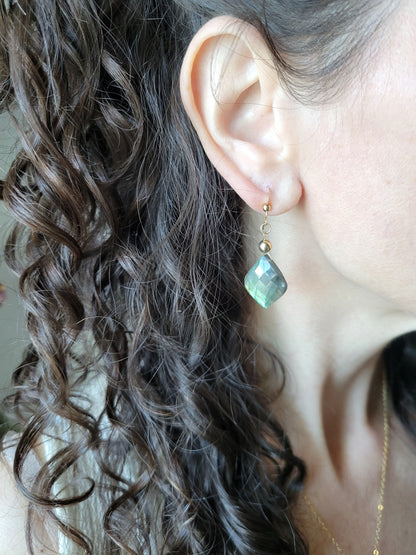 Labradorite Petal Earrings