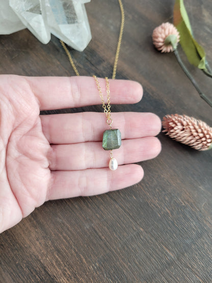 Labradorite and Pearl Necklace