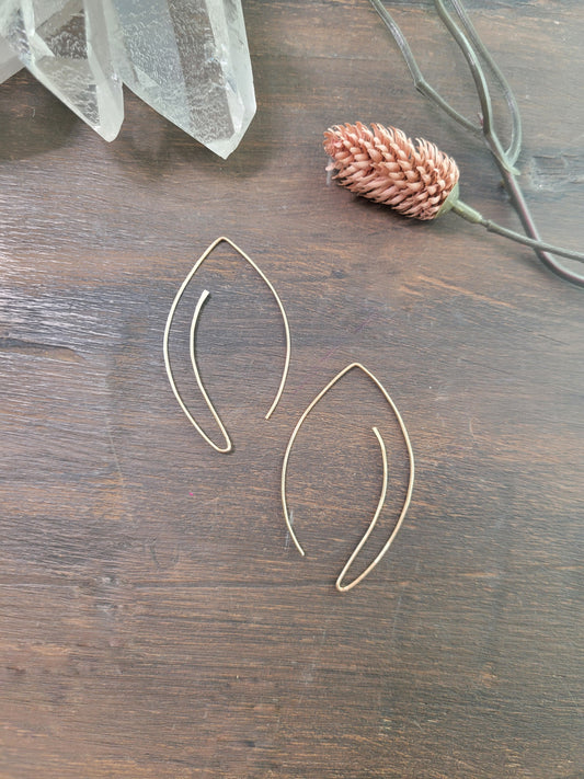 Pull Through Leaf Earrings