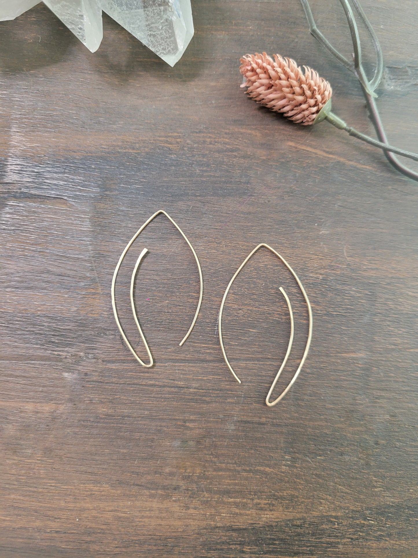 Pull Through Leaf Earrings