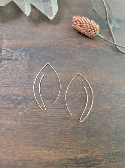 Pull Through Leaf Earrings