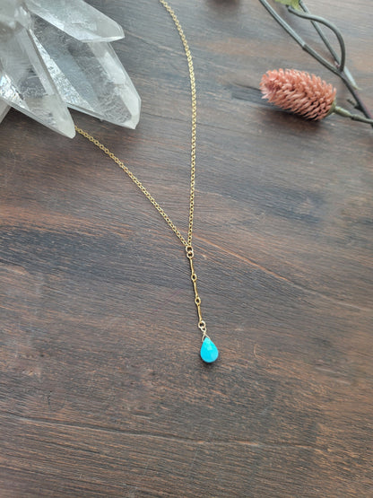 Turquoise Y Drop Necklace
