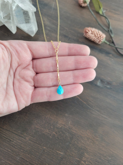 Turquoise Y Drop Necklace