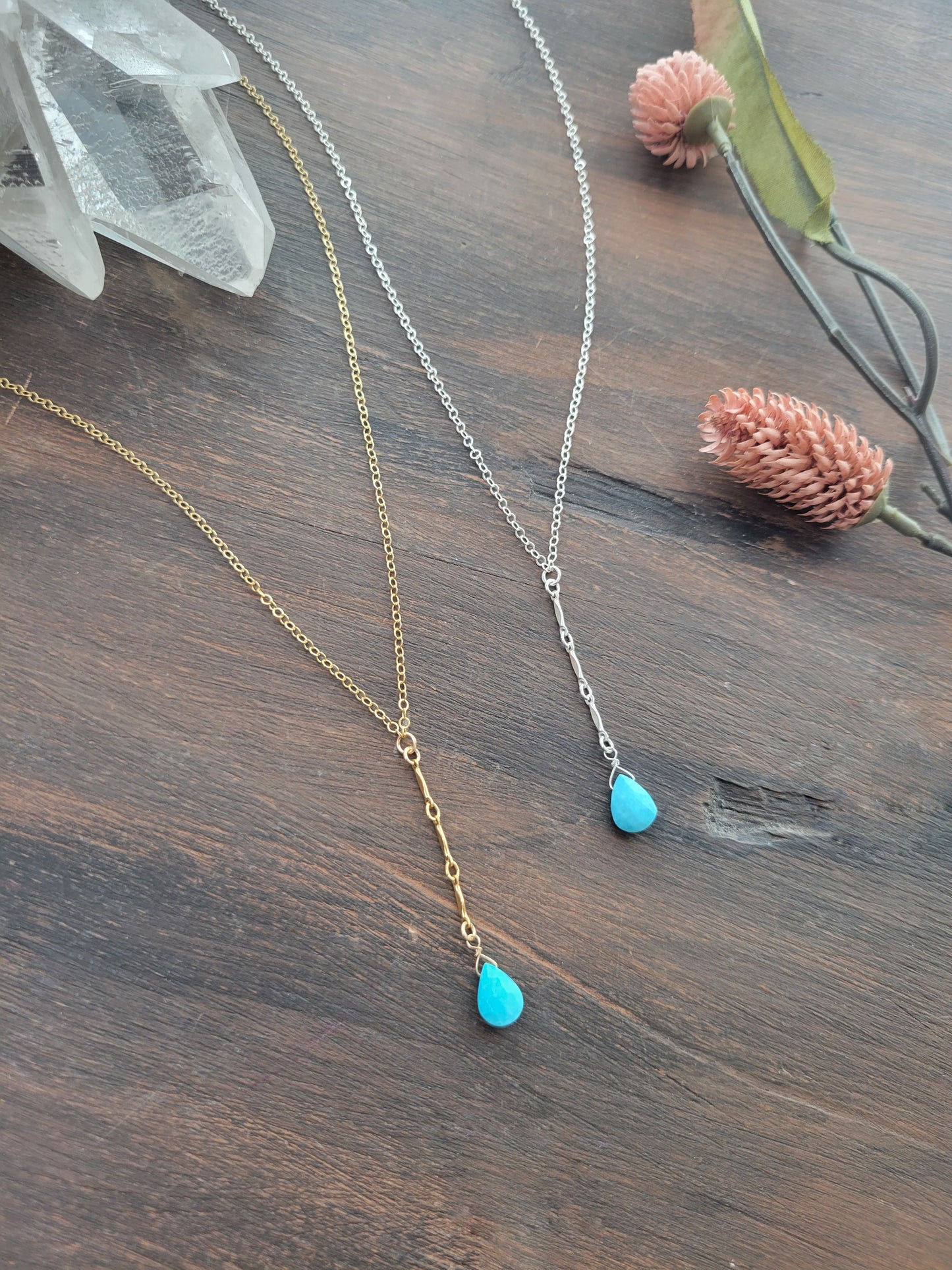 Turquoise Y Drop Necklace