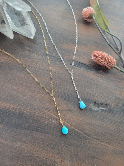 Turquoise Y Drop Necklace