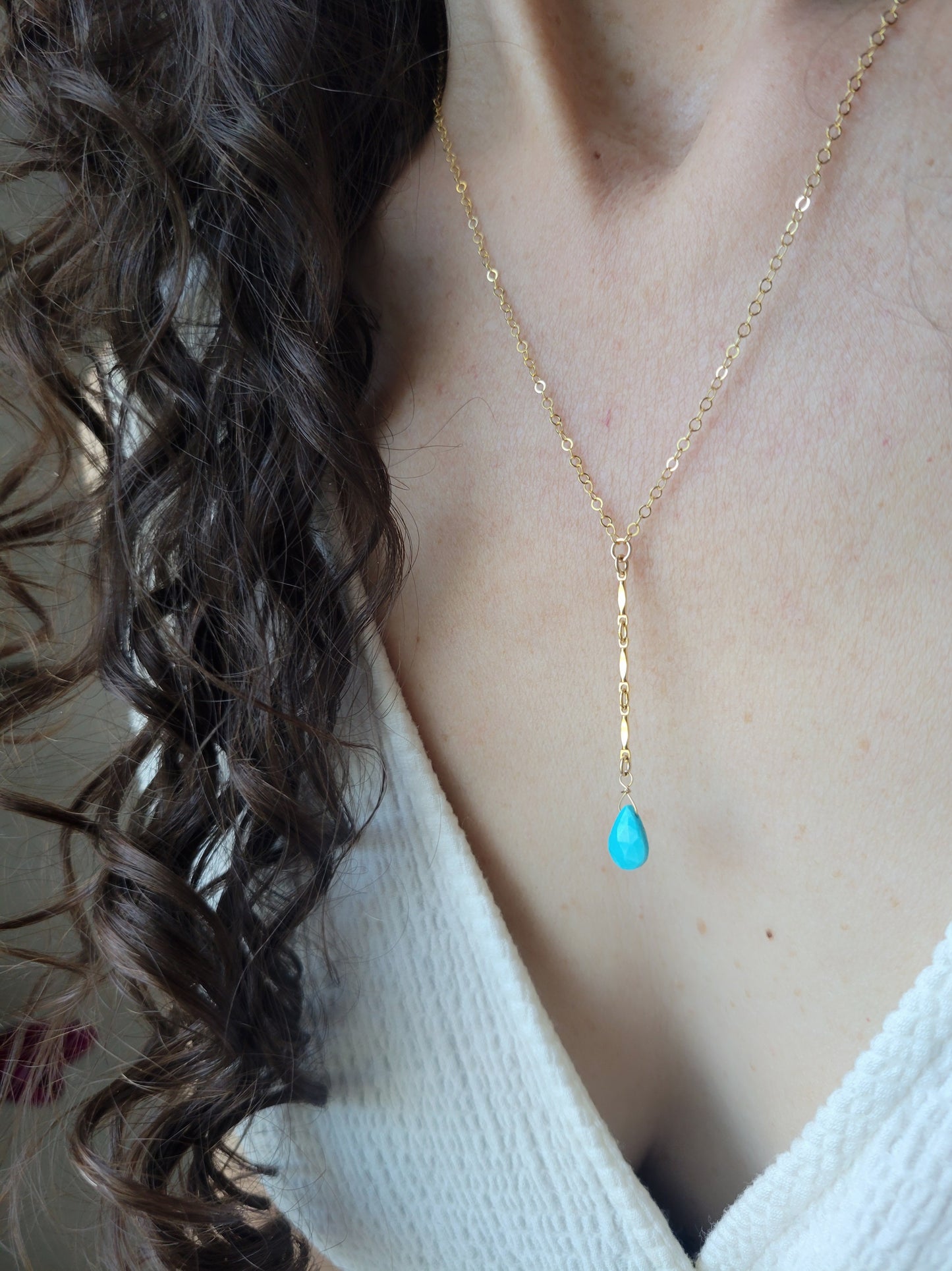 Turquoise Y Drop Necklace