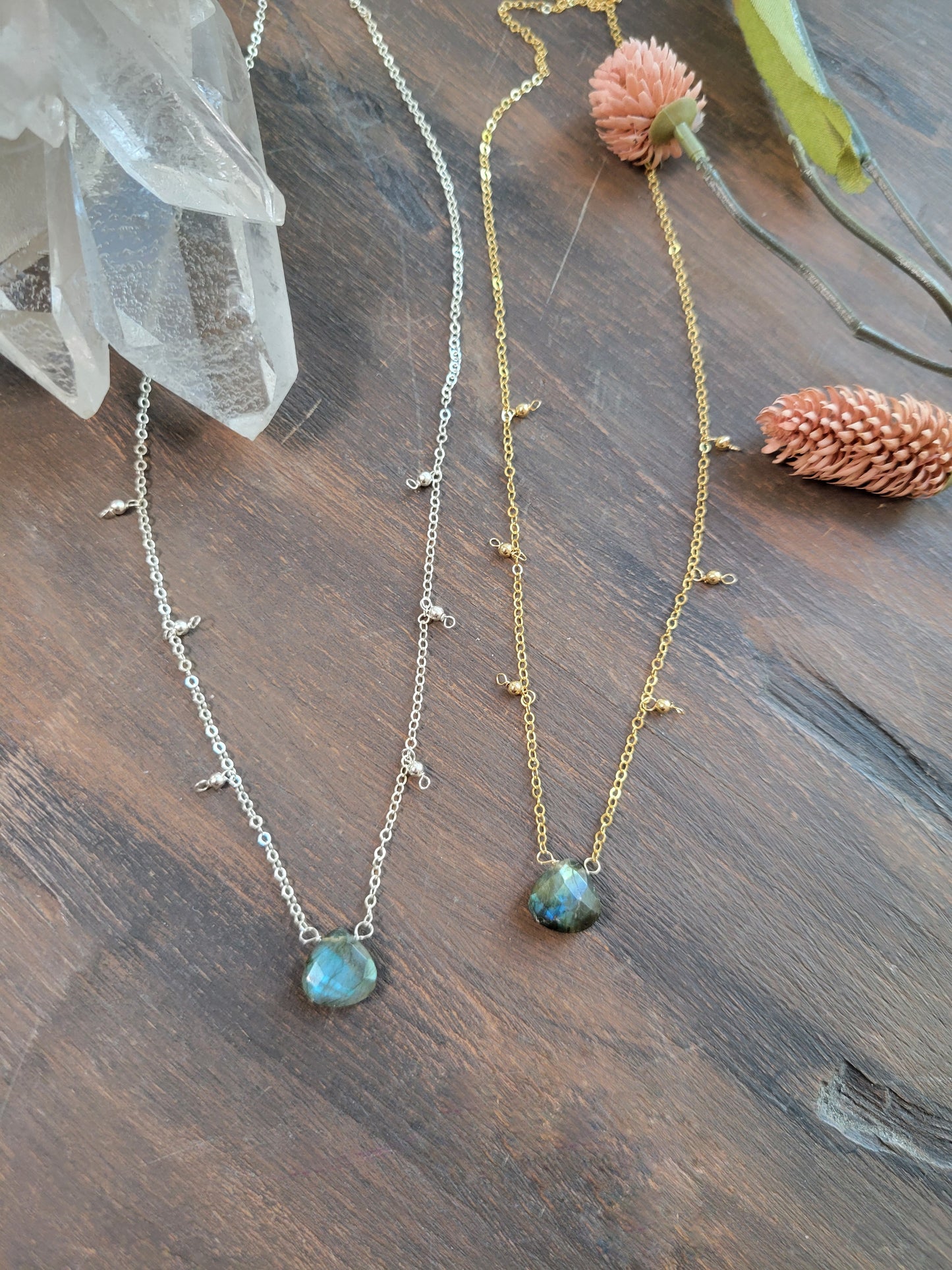 Labradorite Dew Drop Necklace