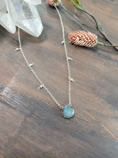 Labradorite Dew Drop Necklace