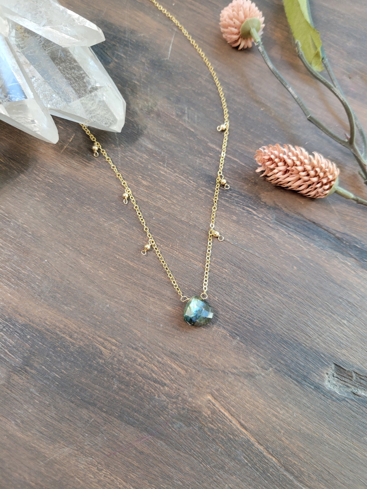 Labradorite Dew Drop Necklace