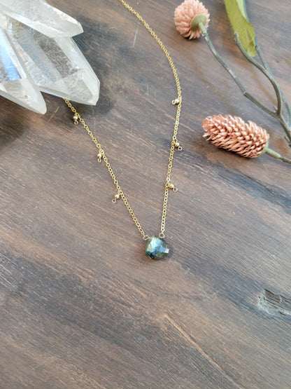Labradorite Dew Drop Necklace