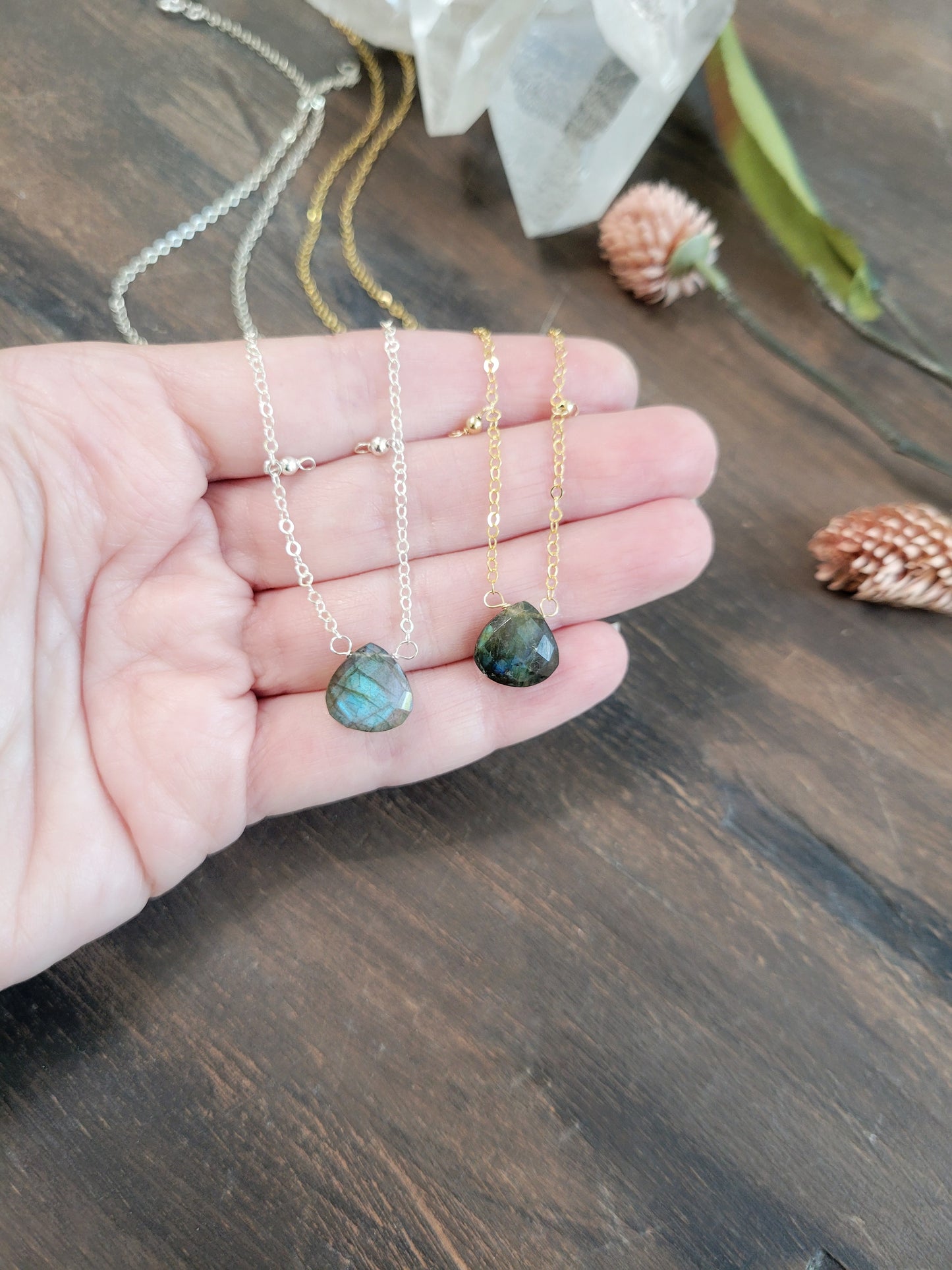 Labradorite Dew Drop Necklace