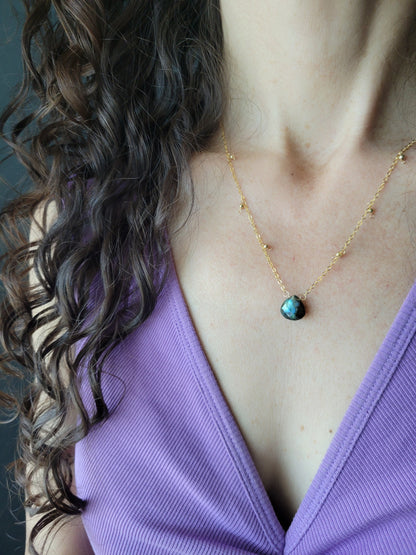 Labradorite Dew Drop Necklace