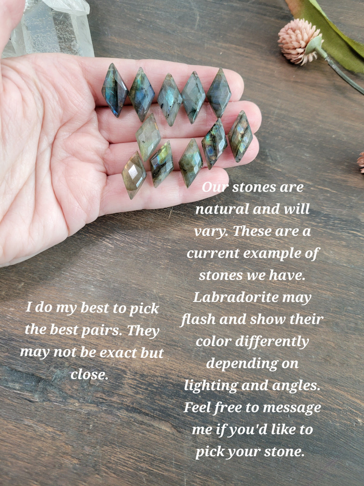 Labradorite Crescent Moon Hoop Earrings